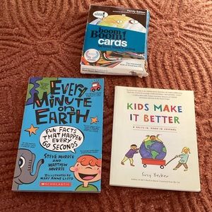 BUNDLE/3 Boom Boom Cards / Kids Make It Better Book / Every Minute on Earth Book